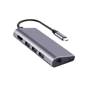 8 cổng trong Hub máy tính Adapter PD sạc 8 in1 Hub USB C RJ45 với HD-MI + USB3.0 * 3 + RJ45 + PD cổng - Product Image 1