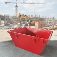 Bac de levage ouvert robuste Q235B, benne à déchets de construction personnalisable, conteneur industriel mobile avec porte