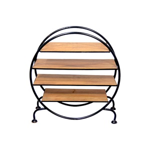 Wooden 4-Tier Round Black <b>Side</b> End Shelf <b>Table</b> With 4-Tier <b>Storage</b> Shelf for Living Room or Bedroom Decoration <b>Side</b> <b>Table</b> - Product Image 4