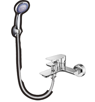 Robinet de douche mural monocommande en alliage de zinc, anti-corrosion, finition chromée, jet pluie, céramique polie, chaud/froid