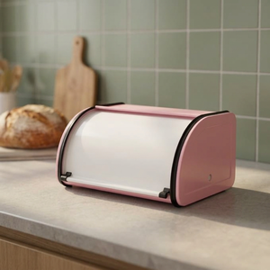 Boîte à pain rose avec couvercle rabattable, anti-poussière, anti-humidité, récipient de stockage alimentaire pour la cuisine - Product Image 5