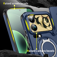 Étui de téléphone avec support magnétique en métal pour iPhone 18 Pro Max/18 Pro 17 Air 16/15/14/13/12/11, coque de protection coulissante pour appareil photo