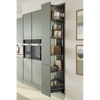 Bibliothèque modulaire d'angle Optima en bois massif optimisée avec armoire de présentation et panier à tiroirs