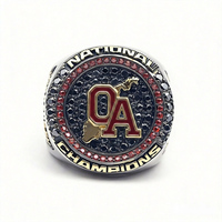 Bague de championnat personnalisée en argent 3D, trophée sportif, logo personnalisé, grande bague de championnat fantaisie, bijoux unisexe