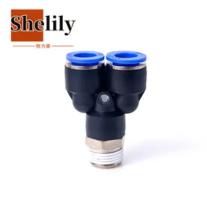 Fitting Pneumatic Male Y Threaded Connector Quick Connect Push In Fitting