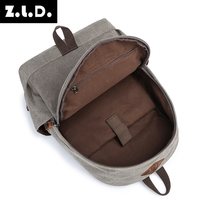 ZUOLUNUO Mochila Personalizada al por Mayor de Lona Vintage con Detalles en Cuero, Mochila Unisex Casual para Viajes, Escuela, para Hombres y Mujeres