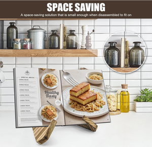 Giá đỡ sách nấu ăn cao cấp, bề mặt của người giữ sách nấu ăn có hạt gỗ tự nhiên, giá đỡ sách nấu ăn - Product Image 4