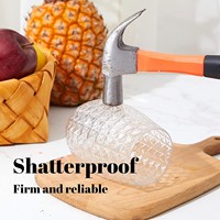 Verre à vin en forme d'œuf transparent de grande capacité 12 oz, ananas, écologique, moderne, en plastique de qualité alimentaire pour animaux de compagnie, occasions de fête