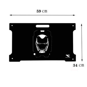 FervorFOX Outdoor Table 59x34cm Rectangular Folding Metal Top With <b>Wire</b> Mesh <b>Shelf</b> For Camping Storage Rack - Product Image 4