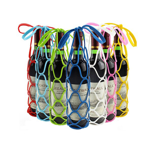 Borsa di conservazione per bottiglie di vino in Silicone lavabile riutilizzabile borraccia per bottiglie d'<span class=keywords><strong>acqua</strong></span> tazza tappetino per bottiglia di vino cestino in rete per organizzatore Picnic - Product Image 6
