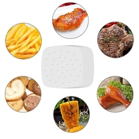 Freidora de aire de papel especial, sartén para horno, Plato cuadrado para barbacoa con mango, revestimiento desechable a prueba de aceite de cocina para aperitivos, pan, Pizza