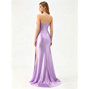 All'ingrosso corsetto blu senza maniche strass <span class=keywords><strong>di</strong></span> raso lucido <span class=keywords><strong>sirena</strong></span> abiti da sera da ballo - Product Image 6