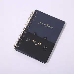 A6 Spiral Notebooks Pp Cover Planners Grid Lines Cheap Line Pages Cute Cat Journal Blank Dot Agenda Kawaii Mini Diaries For Gift