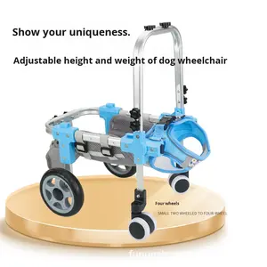 Fauteuil roulant en nylon pour chien Chariot de soutien rétractable et léger avec harnais de jambe arrière rembourré - Product Image 3