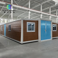 Maison conteneur extensible à double aile effet bois, Villa préfabriquée directe usine avec isolation thermique pour hôtel de villégiature
