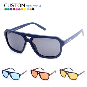 Popular Fashion PC Frame Custom Sun Glasses Double Bridge <b>Square</b> Retro Men <b>Sunglasses</b> - Product Image 1