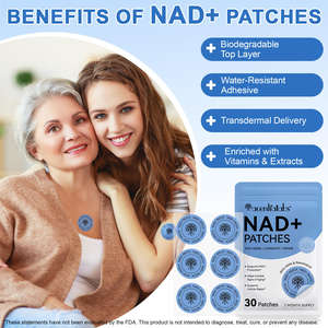 アセンシャルラボ 30枚入り 生分解性NAD経皮パッチ NAD+生成をサポート エネルギー増強 NAD+パッチ 男性＆女性用 - Product Image 2