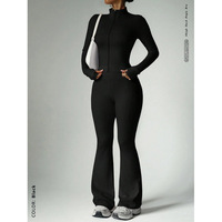 Combinaison de yoga sans couture pour femme, couleur unie, moulante, thermique, épaisse et chaude, ensemble de yoga pour l'hiver, vêtements de sport actifs en intérieur