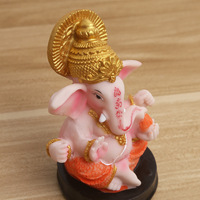 Statue en résine du dieu hindou Ganesha, sculpture de richesse en forme de trompe d'éléphant thaïlandais, ornement bouddhiste indien, modèle d'art Feng Shui, cadeau de vacances