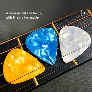 Venta al por mayor de fábrica, púas de guitarra de celuloide personalizadas, púa de guitarra colorida para bajo eléctrico acústico - Product Image 4