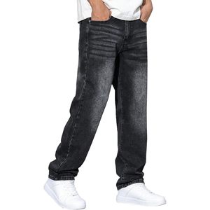 FOXA Jeans Baggy pour Homme, Coupe Droite Extensible, en Denim Décontracté, Ample, Style Streetwear, Coton Mi-lourd Respirant - Product Image 1