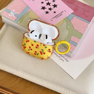 เคสป้องกันธีมเชอร์รี่แบบเต็มหน้าจอสีบล็อกเหมาะสำหรับ1st Apple airpods Pro <span class=keywords><strong>2ND</strong></span> <span class=keywords><strong>3rd</strong></span> และ4th รุ่น - Product Image 3