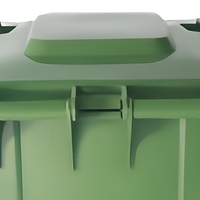 Poubelle à roulettes de 240 L avec couvercle rabattable, bac à déchets en plastique pour espace de stationnement extérieur