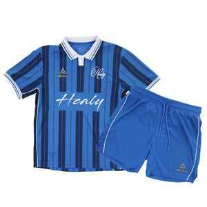 Kit de fútbol Retro de cuello redondo personalizable, uniforme de fútbol clásico, conjunto de Jersey, camiseta atlética ligera impresa transpirable - Product Image 1