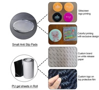 Rouleau de feuille de gel de polyuréthane de silicone souple Double face de plusieurs couleurs mates transparentes tampons auto-adhésifs antidérapants