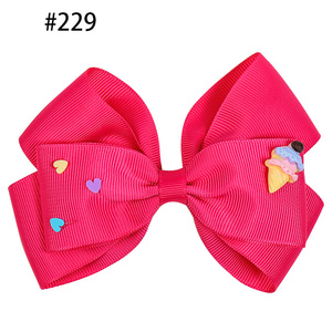 Accessori per capelli a forma di cuore di cartone animato per bambini piccoli gelati carini freschi fiocchi per capelli a nastro - Product Image 3