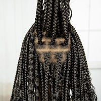 Perruques tressées courtes Full Lace synthétiques faites à la main 18 pouces perruque de tresses de dentelle brun clair