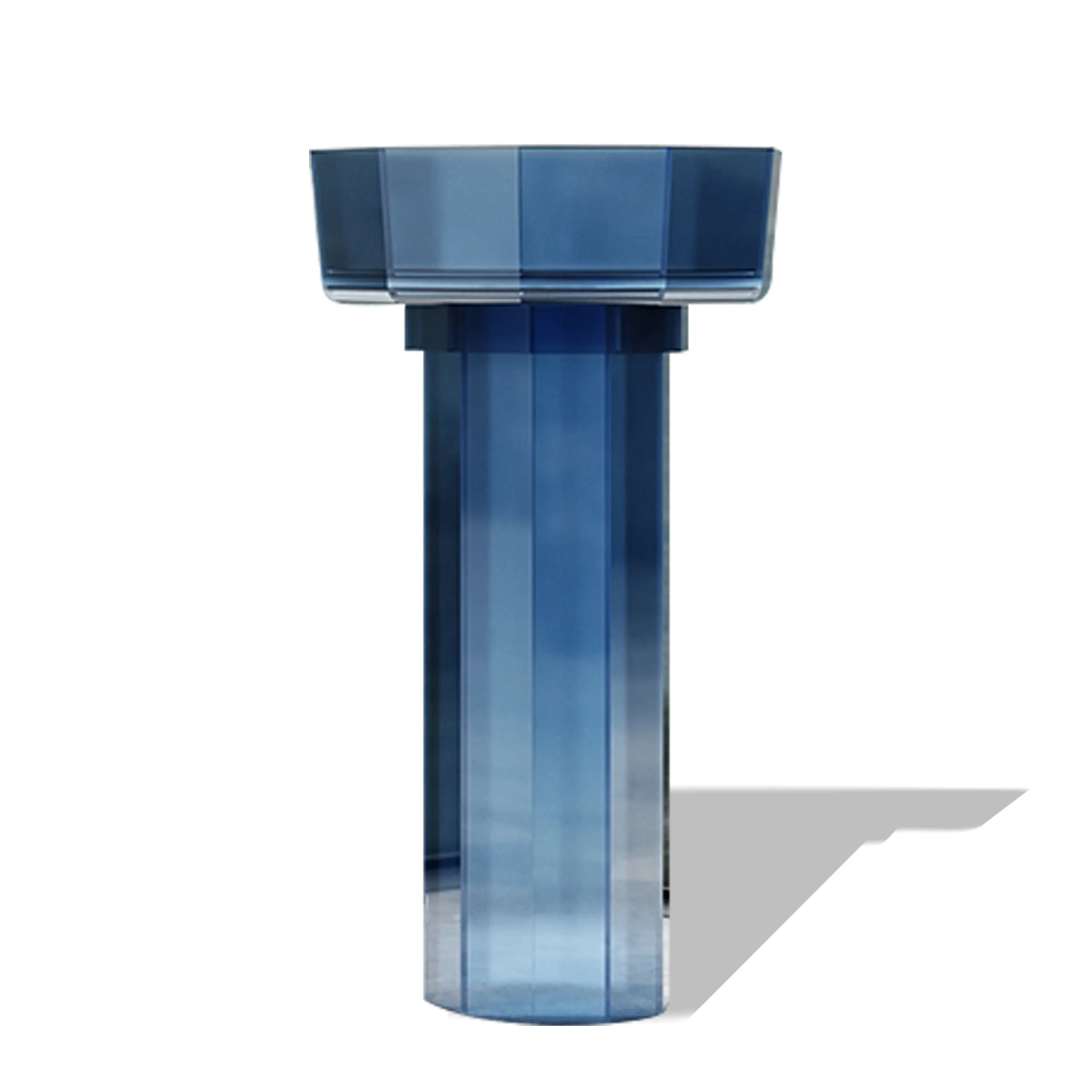 Modern minimalist color transparent resin column basin designer hotel bathroom all-in-one floor-standing washbasin