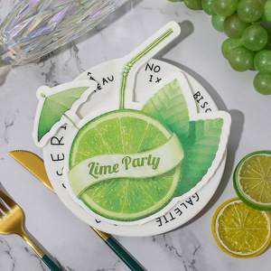 Lime Party Printed Paper Napkins 330mm 2 Layers Disposable Party Supplies For Celebration - Product Image 2