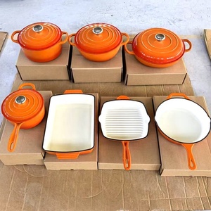 Bộ nồi chảo tráng men gang chống dính 11 món, gồm nồi nhỏ, chảo rán, nồi gang, bộ dụng cụ nấu ăn bằng gang tráng men - Product Image 3