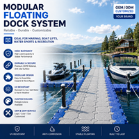 Plateforme ponton pour jet ski et bateau à moteur, en matériau HDPE, 500x500mm, capacité de charge 300-350kg/m, Chine