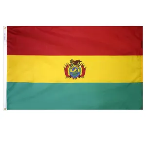 販促品ホットセール両面プリントバンデラデペイズ100% ポリエステル屋外装飾カスタムボリビアボリビア国旗