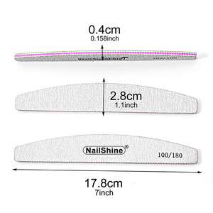Lime à ongles double face naturelle 100/180/240 grains, écologique, fine et droite, en papier de verre, pour salon professionnel, réutilisable - Product Image 4