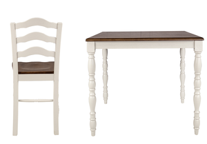 5 Piece Counter-Height <b>Dining</b> Set with Oak <b>Top</b> <b>Table</b> and 4 Ladder Back Chairs - Product Image 2