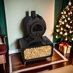 Estufa de <span class=keywords><strong>Leña</strong></span> de Estilo Europeo Moderno con Soporte para <span class=keywords><strong>Leña</strong></span> para Sala de Estar, Comedor al Aire Libre, Hotel, Villa - Product Image 1