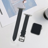 CHARM Bracelet en cuir véritable élégant et minimaliste en stock pour femmes, amincissant pour les bracelets de montre - iWatch 7/SE