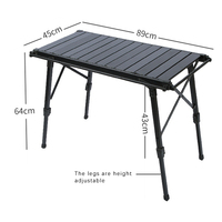Table pliante réglable système IGT, table de camping pliante, pieds réglables en alliage d'aluminium