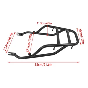Nouveau porte-bagages arrière <span class=keywords><strong>Kawasaki</strong></span> <span class=keywords><strong>W800</strong></span> en acier, étagère de sissy bar, dossier, rail arrière de tourisme, porte-charge, étagère noire, garantie 1 an - Product Image 5