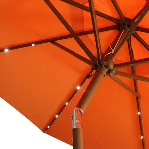 3m标准尺寸便宜自动倾斜led太阳能电力照明太阳伞户外太阳伞