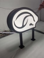 Boîte à lumière LED double face en acier thermolaqué noir haut de gamme, avec revêtement vinyle, étanche IP67, haute luminosité, publicité personnalisée