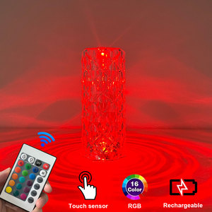 Rose pha lê đèn bàn với pin xách tay ánh sáng ban đêm cảm ứng thay đổi màu đèn bàn cho nhà hàng thanh cạnh giường ngủ trang trí nội thất - Product Image 1