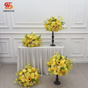 SMOOTH Vente en gros de centres de table décoratifs personnalisés pour événements de mariage, bouquets rose poudré, boule de fleurs artificielles en soie - Product Image 4