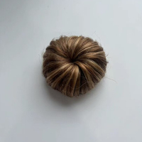 Moño de pelo de moño rizado para mujeres y niñas con bandas de goma, anillo de cabello humano envuelto en coletas de moño desordenadas