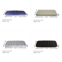 Matelas Gonflable en PVC Floqué Portable et Pliable, Léger, Anti-Fuite, Résistant à l'Eau pour le Camping et l'Accueil d'Invités
