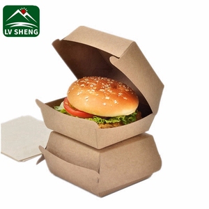 使い捨てクラムシェルテイクアウェイ紙容器生分解性食品包装バーガーハンバーガーボックス - Product Image 5
