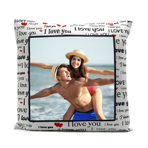 ปลอกหมอน I Love You พร้อมแผ่นสีขาวสำหรับงานพิมพ์แบบ Sublimation ทำเอง เป็นของขวัญวันวาเลนไทน์หรือวันเกิดสำหรับแฟนสาว - Product Image 4